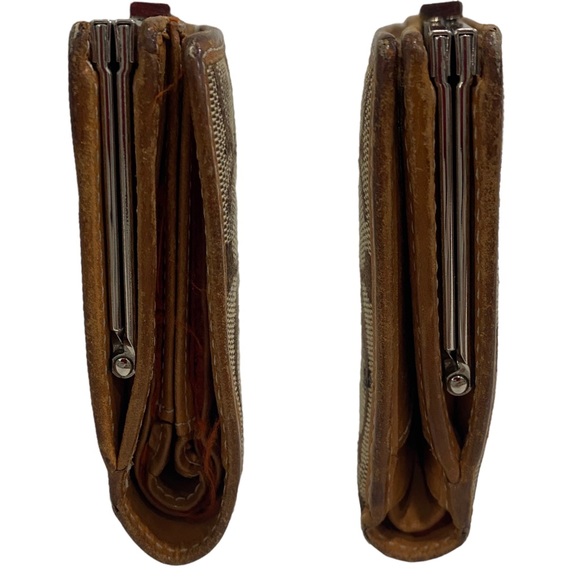 COACH brown KISSLOCK WALLET  - leather - fabric - monogram pattern - unisex - Picture 4 of 17